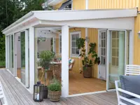 Wintergarten Pultdach mit zwei abgeschrägten Ecken