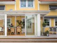 Wintergarten Pultdach mit zwei abgeschrägten Ecken